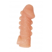 Телесная закрытая насадка с шишечками Cock Sleeve Size M - 15,6 см. - KOKOS - в Жуковском купить с доставкой