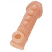 Телесная закрытая насадка с шишечками Cock Sleeve Size M - 15,6 см. - KOKOS - в Жуковском купить с доставкой