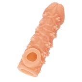 Телесная закрытая насадка с пучками шишечек Cock Sleeve Size S - 13,8 см. - KOKOS - в Жуковском купить с доставкой