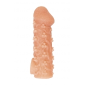 Телесная закрытая насадка с пучками шишечек Cock Sleeve Size L - 17,6 см. - KOKOS - в Жуковском купить с доставкой