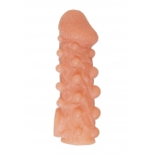 Телесная закрытая насадка с шариками Cock Sleeve Size M - 15,6 см. - KOKOS - в Жуковском купить с доставкой