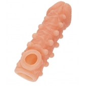 Телесная закрытая насадка с шариками Cock Sleeve Size M - 15,6 см. - KOKOS - в Жуковском купить с доставкой