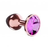 Пробка цвета розового золота с лиловым кристаллом Diamond Quartz Shine L - 8,3 см. - Lola Games - купить с доставкой в Жуковском