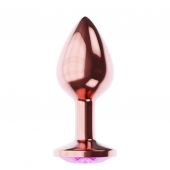 Пробка цвета розового золота с лиловым кристаллом Diamond Quartz Shine L - 8,3 см. - Lola Games - купить с доставкой в Жуковском