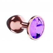 Пробка цвета розового золота с фиолетовым кристаллом Diamond Amethyst Shine L - 8,3 см. - Lola Games - купить с доставкой в Жуковском