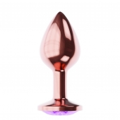 Пробка цвета розового золота с фиолетовым кристаллом Diamond Amethyst Shine L - 8,3 см. - Lola Games - купить с доставкой в Жуковском