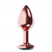 Пробка цвета розового золота с черным кристаллом Diamond Jet Shine L - 8,3 см. - Lola Games - купить с доставкой в Жуковском