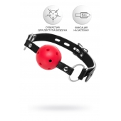 Красный кляп-шар на черных ремешках - ToyFa - купить с доставкой в Жуковском