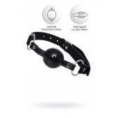 Черный кляп-шар на кожаных ремешках Anonymo - ToyFa - купить с доставкой в Жуковском