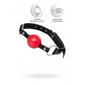 Красный кляп-шар на черных ремешках Anonymo - ToyFa - купить с доставкой в Жуковском