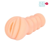 Телесный мастурбатор-вагина с комплектом эрекционных колец - Bior toys - в Жуковском купить с доставкой
