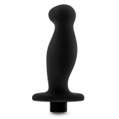 Черный анальный вибромассажёр Silicone Vibrating Prostate Massager 02 - 10,8 см. - Blush Novelties - в Жуковском купить с доставкой
