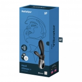 Черный анальный вибратор Heat Climax+ с функцией нагрева - 20,6 см. - Satisfyer - в Жуковском купить с доставкой