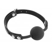 Черный силиконовый кляп-шарик на ремешках - Fetish Tentation - купить с доставкой в Жуковском