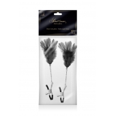 Зажимы для сосков с черными перьями Sweet Caress Feather Nipple Clumps - Sweet Caress - купить с доставкой в Жуковском