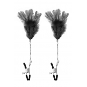 Зажимы для сосков с черными перьями Sweet Caress Feather Nipple Clumps - Sweet Caress - купить с доставкой в Жуковском