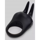 Черное эрекционное виброкольцо Sensation Rechargeable Vibrating Rabbit Love Ring - Fifty Shades of Grey - в Жуковском купить с доставкой