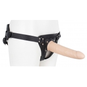 Пустотелый страпон Harness CLASSIC с бандажом - 19,5 см. - LOVETOY (А-Полимер) - купить с доставкой в Жуковском