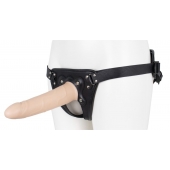 Пустотелый страпон Harness CLASSIC с бандажом - 19,5 см. - LOVETOY (А-Полимер) - купить с доставкой в Жуковском