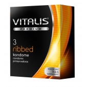 Ребристые презервативы VITALIS PREMIUM ribbed - 3 шт. - Vitalis - купить с доставкой в Жуковском
