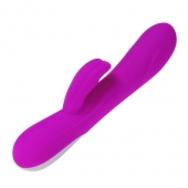 Лиловый вибратор Primo с клиторальным листочком - 20 см. - Baile