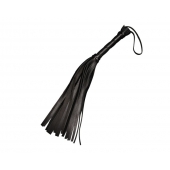 Чёрная кожаная плеть с 22 хвостами - 40 см. - Sitabella - купить с доставкой в Жуковском