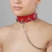 Красный ошейник из натуральной кожи - Sitabella - купить с доставкой в Жуковском