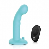 Голубая изогнутая насадка 6in Remote Control Ripple P-Spot G-Spot на черных трусиках - 16 см. - Pegasus - купить с доставкой в Жуковском