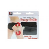 Металлические наручники с чёрной меховой опушкой - Dream Toys - купить с доставкой в Жуковском