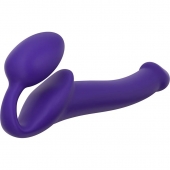 Фиолетовый безремневой страпон Silicone Bendable Strap-On - size M - Strap-on-me - купить с доставкой в Жуковском