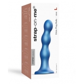 Голубая насадка Strap-On-Me Dildo Plug Balls size L - Strap-on-me - купить с доставкой в Жуковском