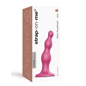 Розовая насадка Strap-On-Me Dildo Plug Beads size S - Strap-on-me - купить с доставкой в Жуковском