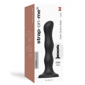 Черная насадка Strap-On-Me Dildo Geisha Balls size M - Strap-on-me - купить с доставкой в Жуковском