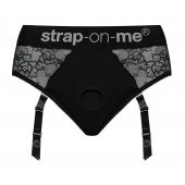 Черные трусики для насадок Diva Lingerie Harness - size S - Strap-on-me - купить с доставкой в Жуковском