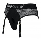 Черные трусики для насадок Diva Lingerie Harness - size M - Strap-on-me - купить с доставкой в Жуковском