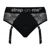 Черные трусики для насадок Diva Lingerie Harness - size L - Strap-on-me - купить с доставкой в Жуковском