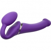 Фиолетовый безремневой вибрострапон Vibrating Bendable Strap-On - size L - Strap-on-me - купить с доставкой в Жуковском