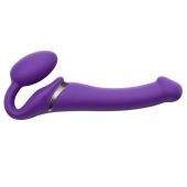 Фиолетовый безремневой вибрострапон Vibrating Bendable Strap-On - size L - Strap-on-me - купить с доставкой в Жуковском