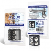 Хомут-утяжка для мошонки из искусственной кожи на клепках SNAP BALL STRETCHER - BlueLine - купить с доставкой в Жуковском