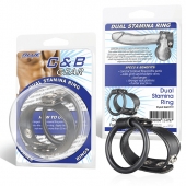 Двойное кольцо выносливости на пенис DUAL STAMINA RING - BlueLine - в Жуковском купить с доставкой