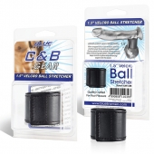 Хомут-утяжка для мошонки из искусственной кожи на липучке VELCRO BALL STRETCHER- 4 см. - BlueLine - в Жуковском купить с доставкой