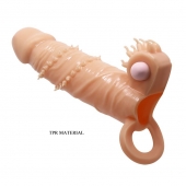 Телесная удлиняющая вибронасадка Penis Sleeve Connor - 17 см. - Baile - в Жуковском купить с доставкой
