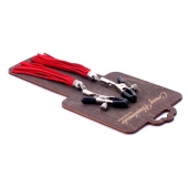 Металлические зажимы на соски с красными замшевыми кисточками - Crazy Handmade - купить с доставкой в Жуковском