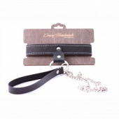 Узкий однослойный ошейник с поводком - Crazy Handmade - купить с доставкой в Жуковском