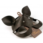 Черная кожаная маска  Кошка  с маленькими ушками - Crazy Handmade - купить с доставкой в Жуковском