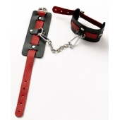 Черные оковы с красным декором и заклепками - Crazy Handmade - купить с доставкой в Жуковском