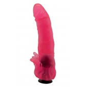 Розовая насадка для страпона с клиторальными лепестками - 18,5 см. - LOVETOY (А-Полимер) - купить с доставкой в Жуковском