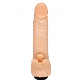 Телесная гелевая насадка-фаллос с клиторальными лепестками - 18,5 см. - LOVETOY (А-Полимер) - купить с доставкой в Жуковском