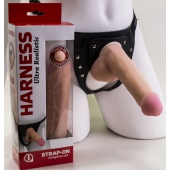 Страпон Harness из двух предметов: трусики с плугом и насадка-фаллос - 17 см. - LOVETOY (А-Полимер) - купить с доставкой в Жуковском