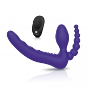 Фиолетовый безремневой страпон с пультом ДУ 7’’ Remote Control Strapless - 24 см. - Pegasus - купить с доставкой в Жуковском